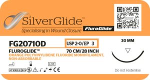 FluroGlide FG20710D Vivid orange, hi-vis, non-absorbable PVDF suture